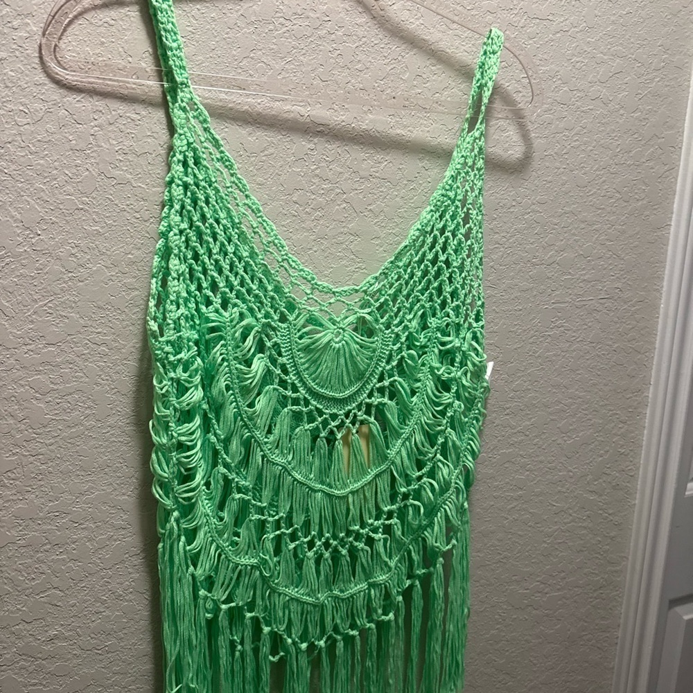 Ekouaer Hollow Crochet Tassel Beach Dress Size M - Picture 4 of 8